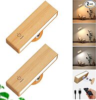 LED Wall Reading Light (Solid Beech Wood)-2 Pack with Remote Control LED Wall Reading Light (Solid Beech Wood)-2 Pack with Remote Control