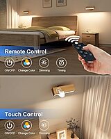 LED Wall Reading Light (Solid Beech Wood)-2 Pack with Remote Control LED Wall Reading Light (Solid Beech Wood)-2 Pack with Remote Control