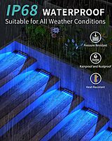 Solar LED Step Lights 4 Pack Blue(Rectangle-One Side) Solar LED Step Lights 4 Pack Blue(Rectangle-One Side)